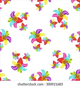 Beautiful seamless pattern with flowers on a white background