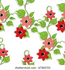 Beautiful seamless pattern flowers, it is possible to fill any any contour