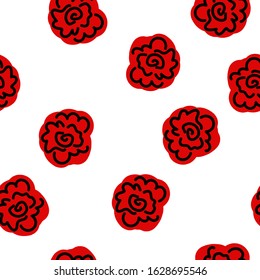 Beautiful Seamless pattern with flowers red color. Can be used for printing on packaging, bags, cups, laptop, box, etc. 