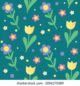 Beautiful seamless pattern with flowers. Texture for textile, wrapping paper, cover, fabric, interior decor, wrapping, wallpaper, packaging, background filling. 