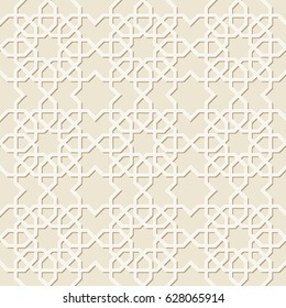 Beautiful seamless pattern of geometric elements in oriental style. Mosaic of the figures.