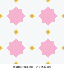 Beautiful seamless pattern with geometric shapes in retro style. Vector texture in classic ceramic tile style. Modern geometry background in vintage style.