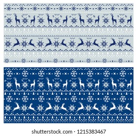 Beautiful seamless pattern with gorgeous deer and snowflake. Winter background for Christmas or New Year design. Vector illustration. Nordic seamless pattern