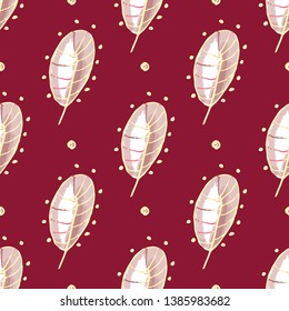 beautiful seamless pattern with a beautiful graphic feather