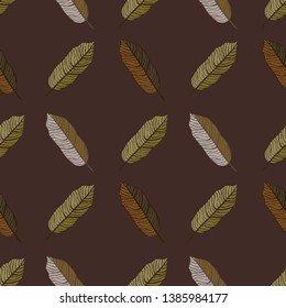 beautiful seamless pattern with a beautiful graphic feather