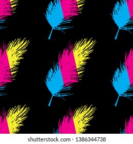 beautiful seamless pattern with a beautiful graphic feather