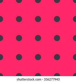 Beautiful seamless pattern with gray black dots on pink background