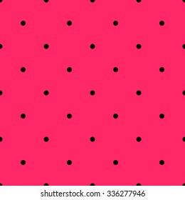 Beautiful seamless pattern with gray black dots on pink background