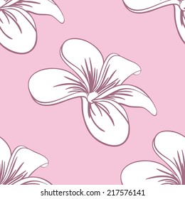Beautiful Seamless Pattern of Hand Drawn Plumeria Flowers for Your Perfect Design