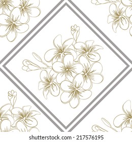 Beautiful Seamless Pattern of Hand Drawn Plumeria Flowers for Your Perfect Design