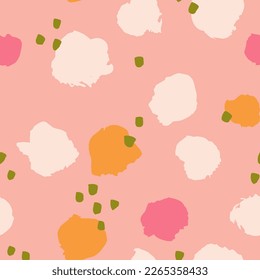 Beautiful seamless pattern with hand drawn ink shapes. Artistic brush strokes vector texture. Decorative background with repetitive organic shapes 