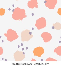 Beautiful seamless pattern with hand drawn ink shapes. Artistic brush strokes vector texture. Decorative background with repetitive organic shapes 