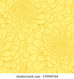 Beautiful seamless pattern with hand-drawn flowers. Hand-drawn contour lines and strokes. Perfect for background greeting cards and invitations