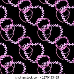 beautiful seamless pattern with heart on a black background for Valentine's day