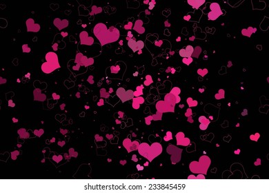 Beautiful seamless pattern with hearts, it is possible to fill any any contour
