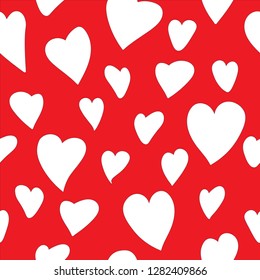 Beautiful seamless pattern with hearts. Romantic design. Design elements for Valentine's day. 