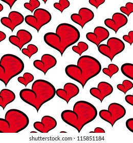 beautiful seamless pattern with hearts. Vector illustration