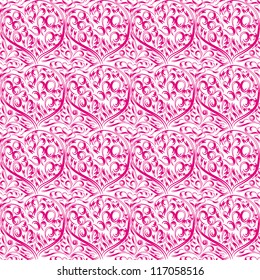 beautiful seamless pattern with hearts. Vector illustration