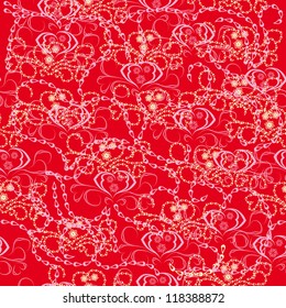 beautiful seamless pattern with hearts. Vector illustration
