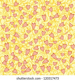 beautiful seamless pattern with hearts. Vector illustration
