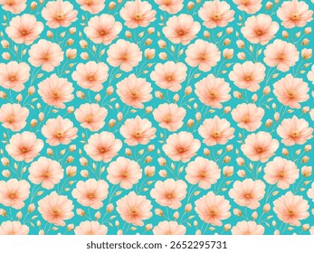 Beautiful seamless pattern with japanese flowers, paradise flowers, magnolias, spring wallpaper, branches. Perfect for wallpapers, web page backgrounds, surface textures, textile.