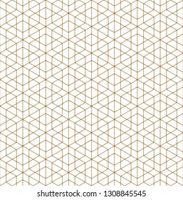 Beautiful Seamless pattern japanese shoji kumiko, great design for any purposes. Japanese pattern background vector. Japanese traditional wall, shoji.Fine lines.Golden color.ROUNDED corners.