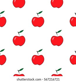 Beautiful seamless pattern of juicy apples