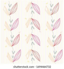 Beautiful seamless pattern with leaves.