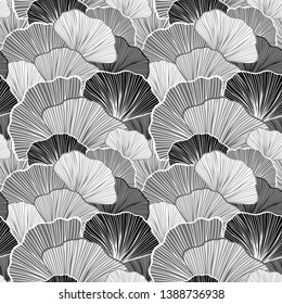 Beautiful Seamless pattern with leaves or with abstract shrubs in grey silver colors for wallpaper or for  textile  fashion drapery clothes or for decoration package or other things