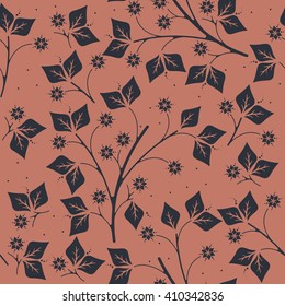 Beautiful seamless pattern with leaves and flowers can be used for paper, linen, wallpaper, surface textures, tissue, design fabric and more creative designs.