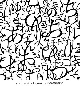 Beautiful seamless pattern made up of fonts,