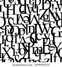 Beautiful seamless pattern made up of fonts,