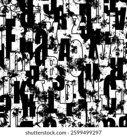 Beautiful seamless pattern made up of fonts,