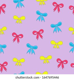 Hermoso patrón impecable hecho de arcos de cinta. Textura interminable para boda, bebé, fiesta de cumpleaños. Diseño vectorial Diseño moderno para superficies.