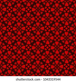 Beautiful seamless pattern with many red hearts