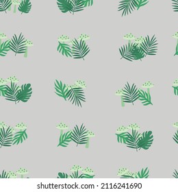 beautiful seamless pattern of mushroom and leaves
