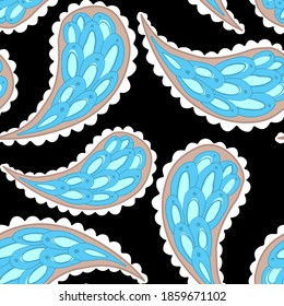 Beautiful seamless pattern with paisley. Traditional print. Textile design texture.Tribal ethnic paisley vintage seamless pattern	