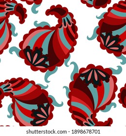 Beautiful seamless pattern with paisley. Traditional print. Textile design texture.Tribal ethnic paisley vintage seamless pattern	