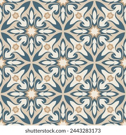 Beautiful seamless pattern in pastel colors. Art forms are grouped and arranged in a specific order. Vector image for print, textile, packaging, interior design and your other projects.