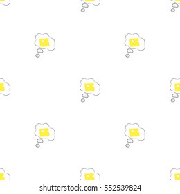 Beautiful seamless pattern of pieces of cheese with holes