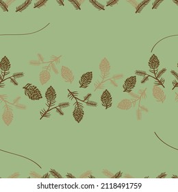 beautiful seamless pattern of pine