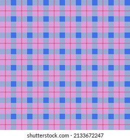 Beautiful seamless pattern Pink and blue checkered Design For Wallpaper, Decoration, gift wrapping paper and fabric patterns.
