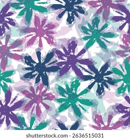 Beautiful seamless pattern of pink, green  flowers on a white background. Perfect for fabric, wallpaper, and gift wrap designs. The delicate floral arrangement adds a touch of elegance and freshnes