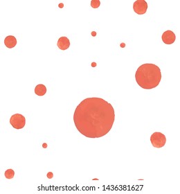Beautiful Seamless Pattern Polka Dot of Soft red color. Perfect for your design, textile, pattern fills, box, posters, cards, web page background etc. Pattern under the mask. Vector.