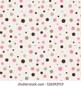 beautiful Seamless Pattern With Polka dot colorful of Strawberry Vanilla Chocolate.