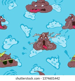 beautiful seamless pattern with poops cheerful bright