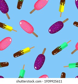 beautiful seamless pattern with popsicles