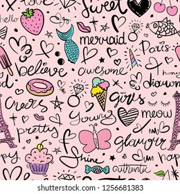 Beautiful seamless pattern repeating texture background / Cute design for fashion fabrics, textile graphics, prints, wallpapers etc
