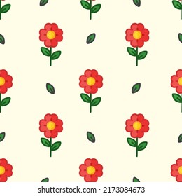 Beautiful seamless pattern with rose flowers and leaves