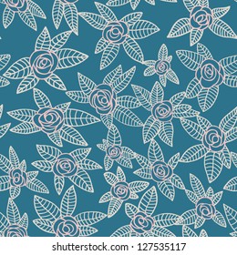 Beautiful seamless pattern with roses. Elegant floral background. Vector illustration